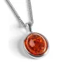 Classic Oval Necklace in Silver and Amber sold by Henryka