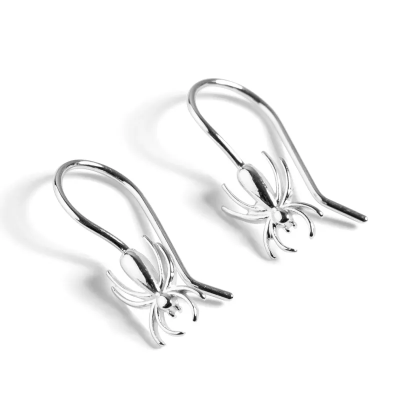 Spider Hook Earrings in Silver sold by Henryka