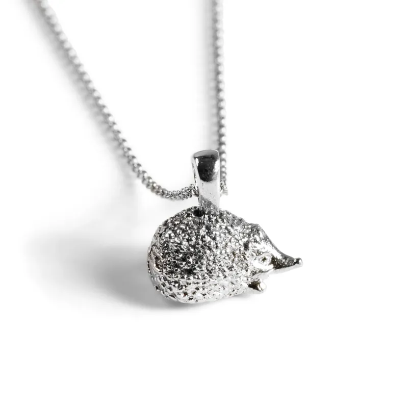 Cute Miniature Hedgehog Necklace in Silver sold by Henryka