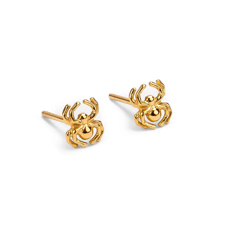 Spider Stud Earrings in Silver with 24ct Gold sold by Henryka