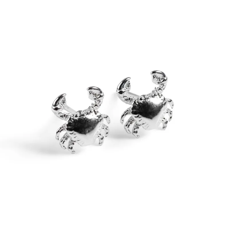 Crab Stud Earrings in Silver sold by Henryka