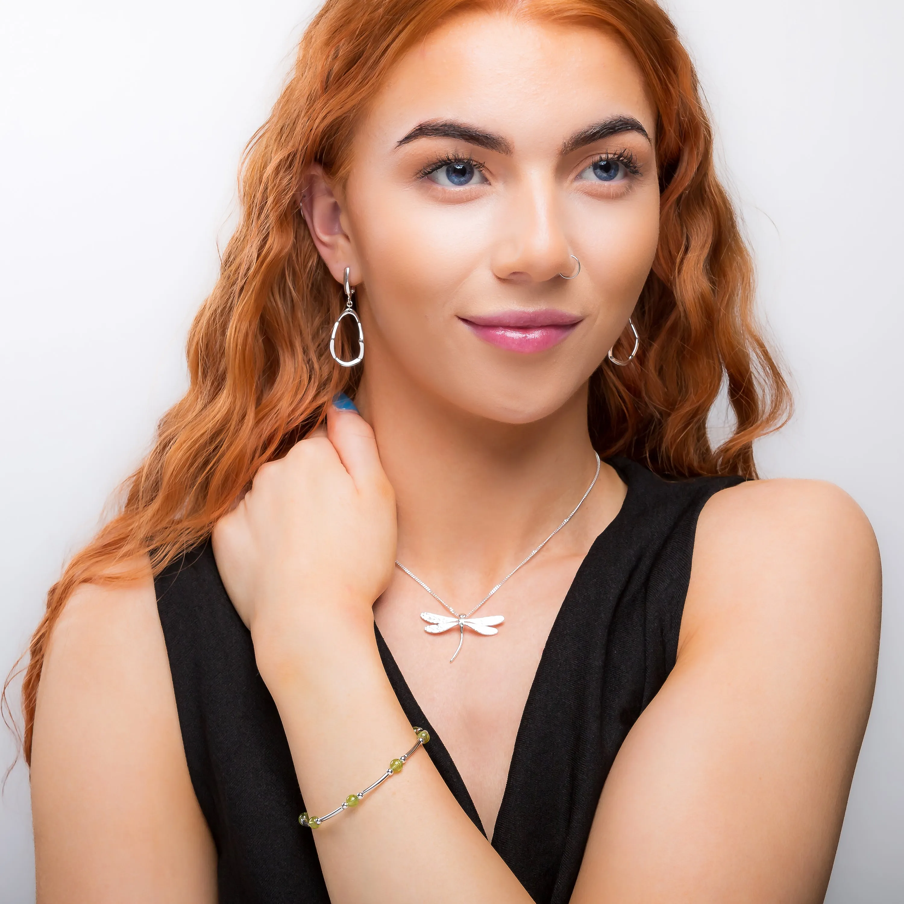 Bead Tube Bracelet in Silver and Peridot sold by Henryka product image thumbnail 3