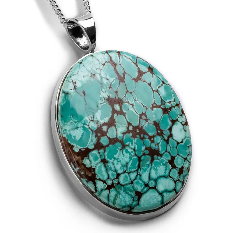 Statement Tibetan Turquoise Necklace - Natural Designer Gemstone sold by Henryka