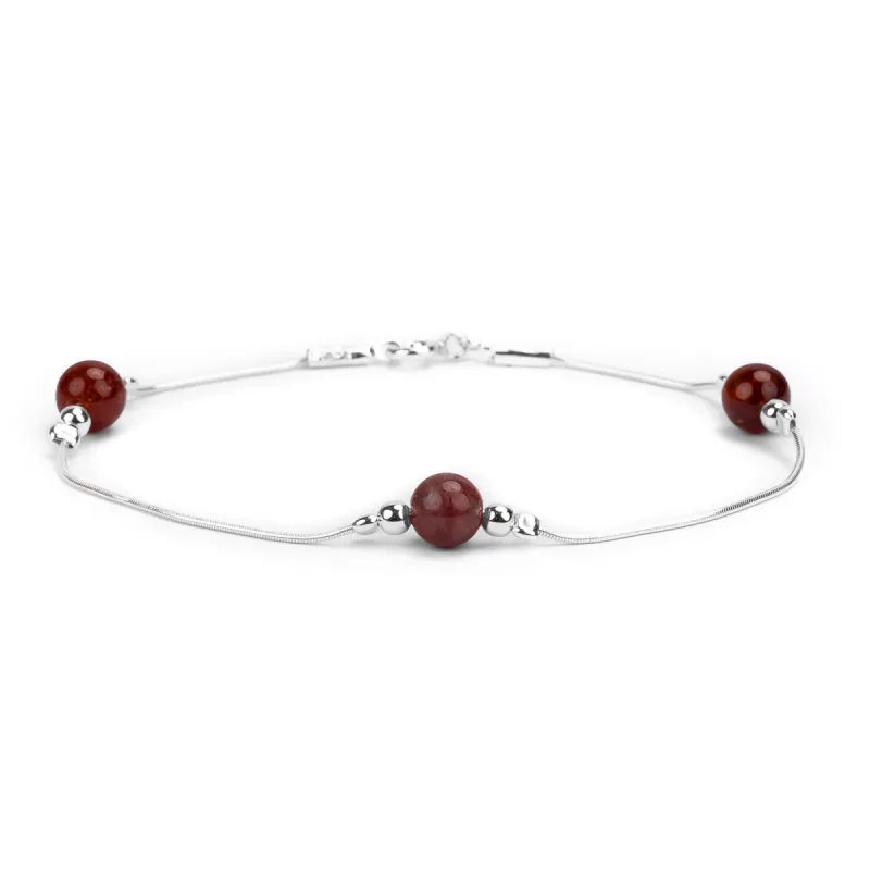 Bead Bracelet in Silver and Garnet sold by Henryka