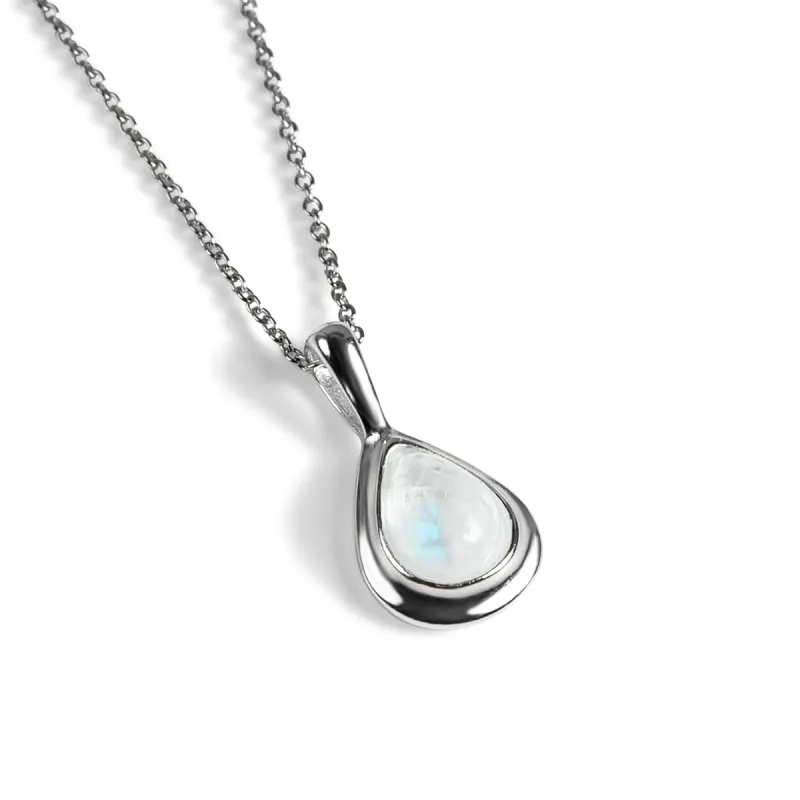 Classic Teardrop Necklace in Silver and Moonstone sold by Henryka