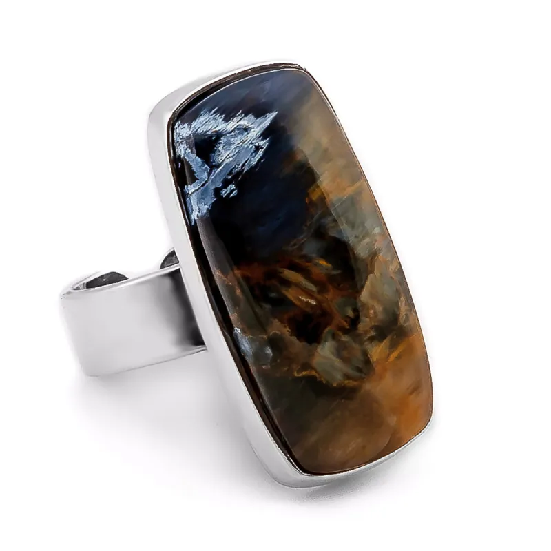 Stunning Shimmering African Pietersite Statement Ring made by Henryka