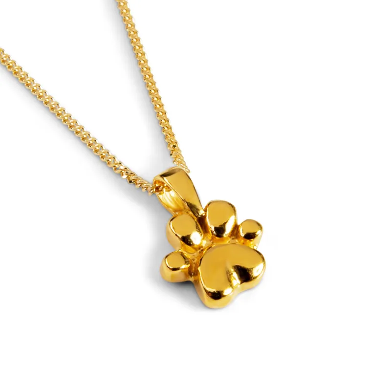 Paw Print Necklace in Silver with 24ct Gold sold by Henryka