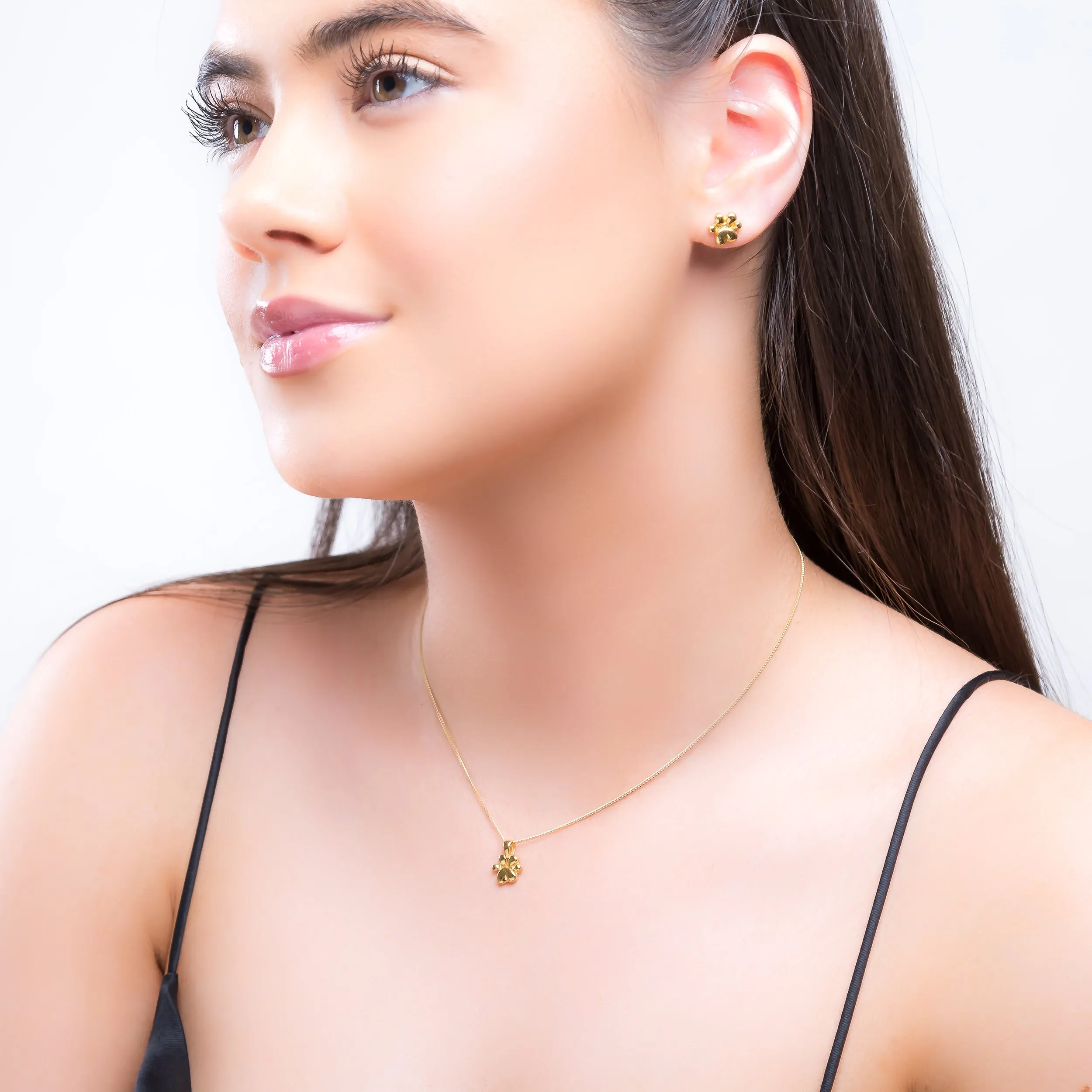 Paw Print Necklace in Silver with 24ct Gold sold by Henryka product image thumbnail 3