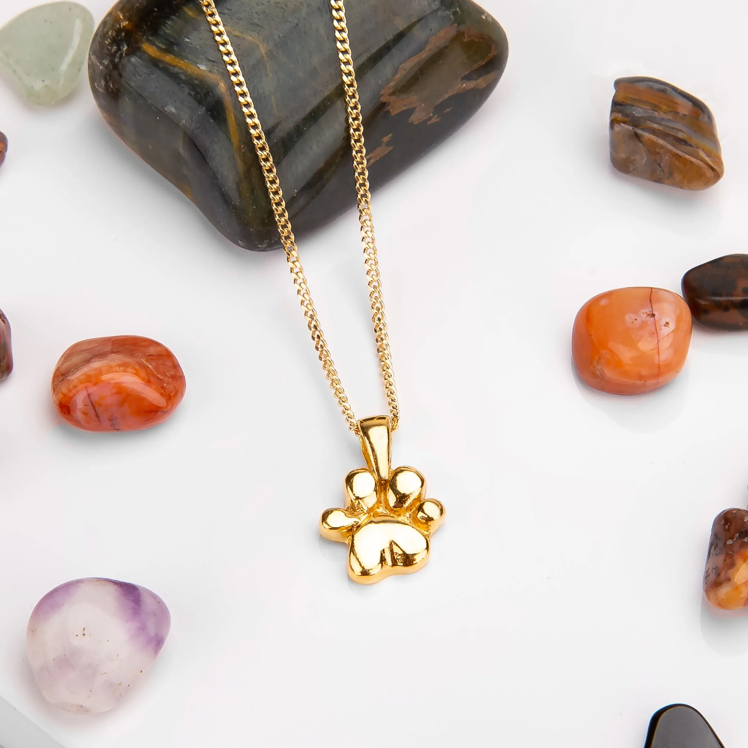 Paw Print Necklace in Silver with 24ct Gold sold by Henryka product image thumbnail 5