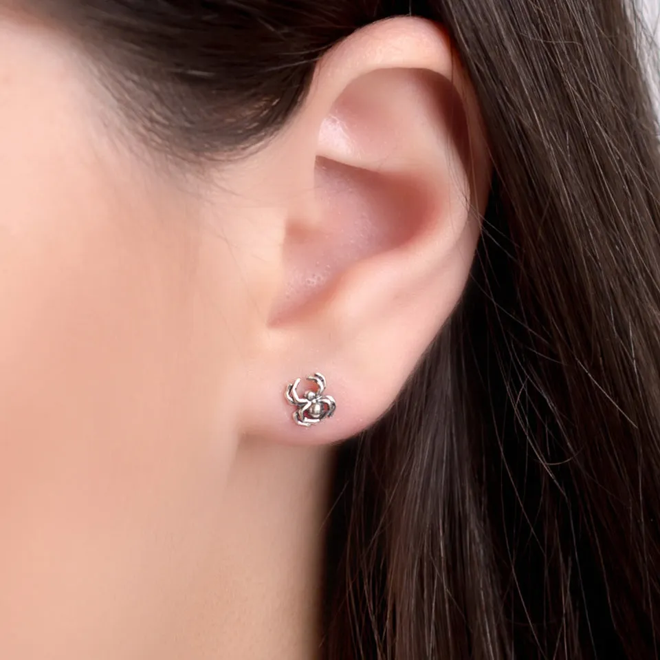 Spider Stud Earrings in Silver sold by Henryka product image thumbnail 2