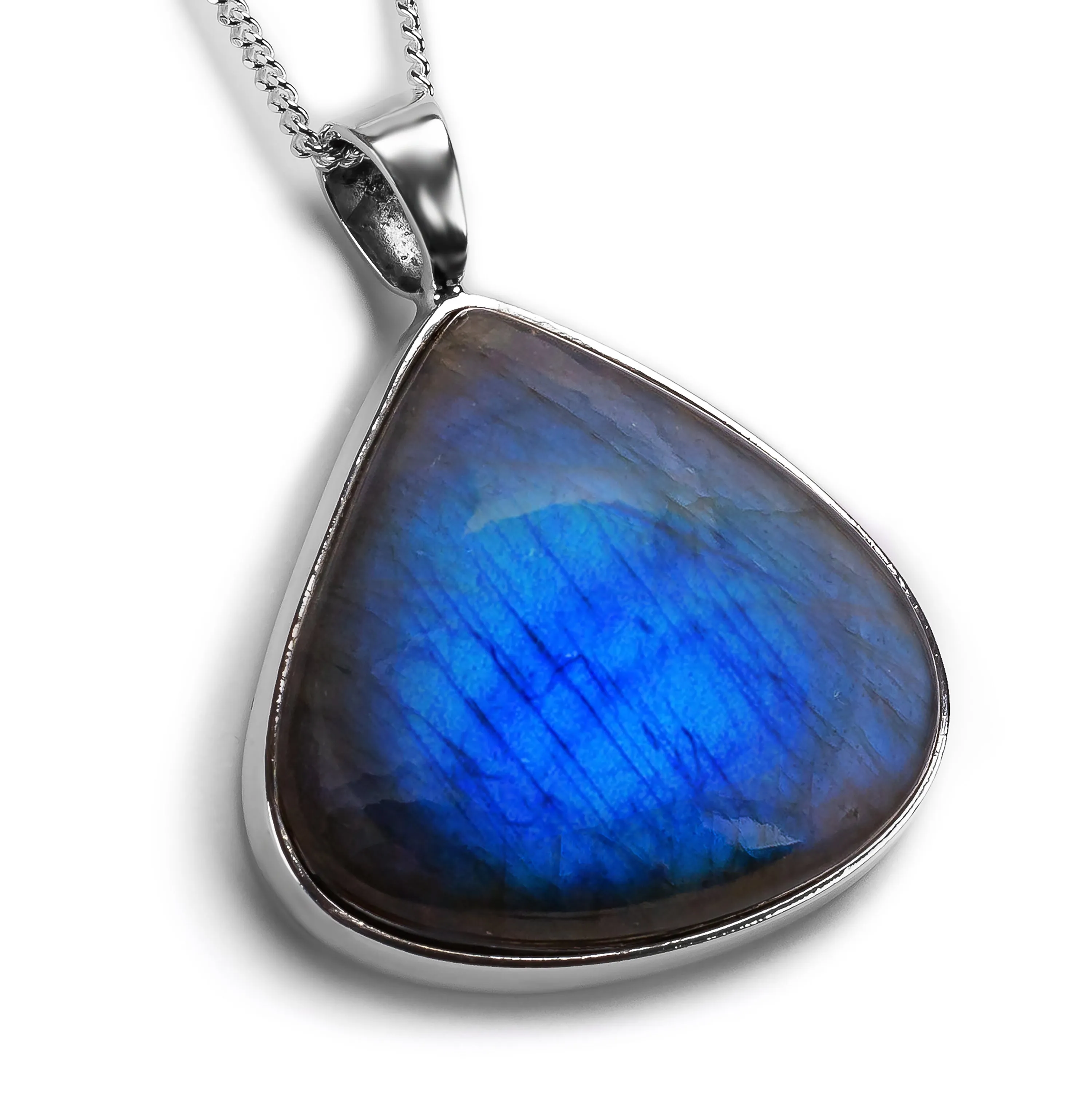 Stunning Blue Flash Labradorite Necklace - Natural Designer Gemstone sold by Henryka