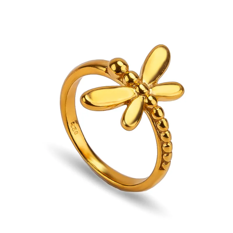 Dragonfly Ring in Silver with 24ct Gold sold by Henryka
