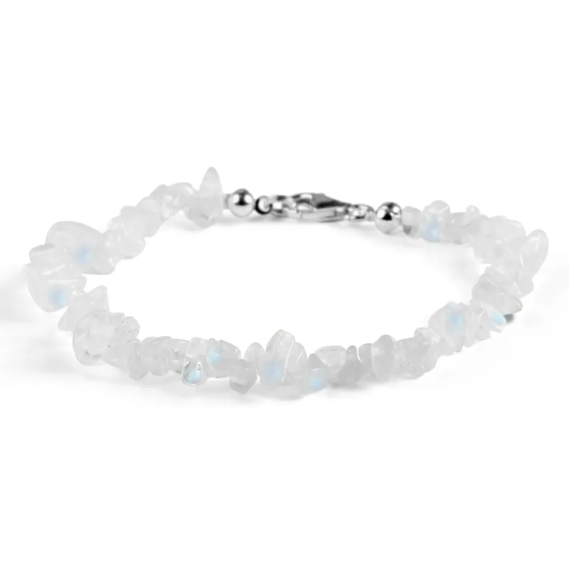 Mini Nugget Bead Bracelet in Silver and Moonstone sold by Henryka