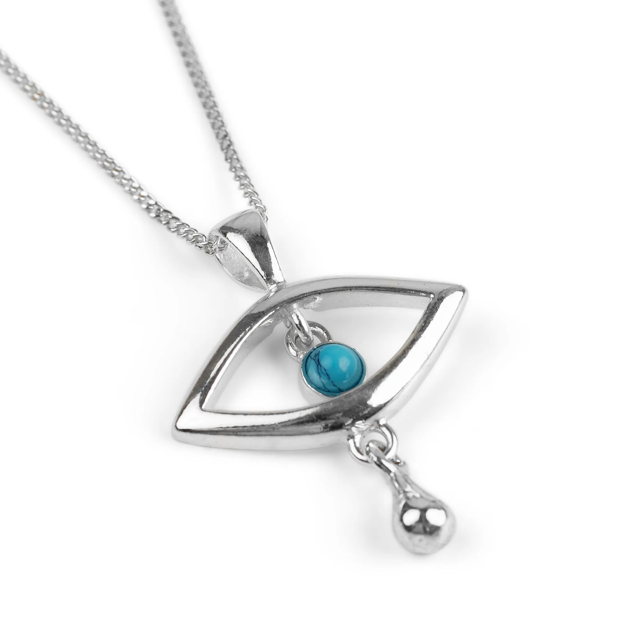 Evil Eye Necklace in Silver and Turquoise sold by Henryka