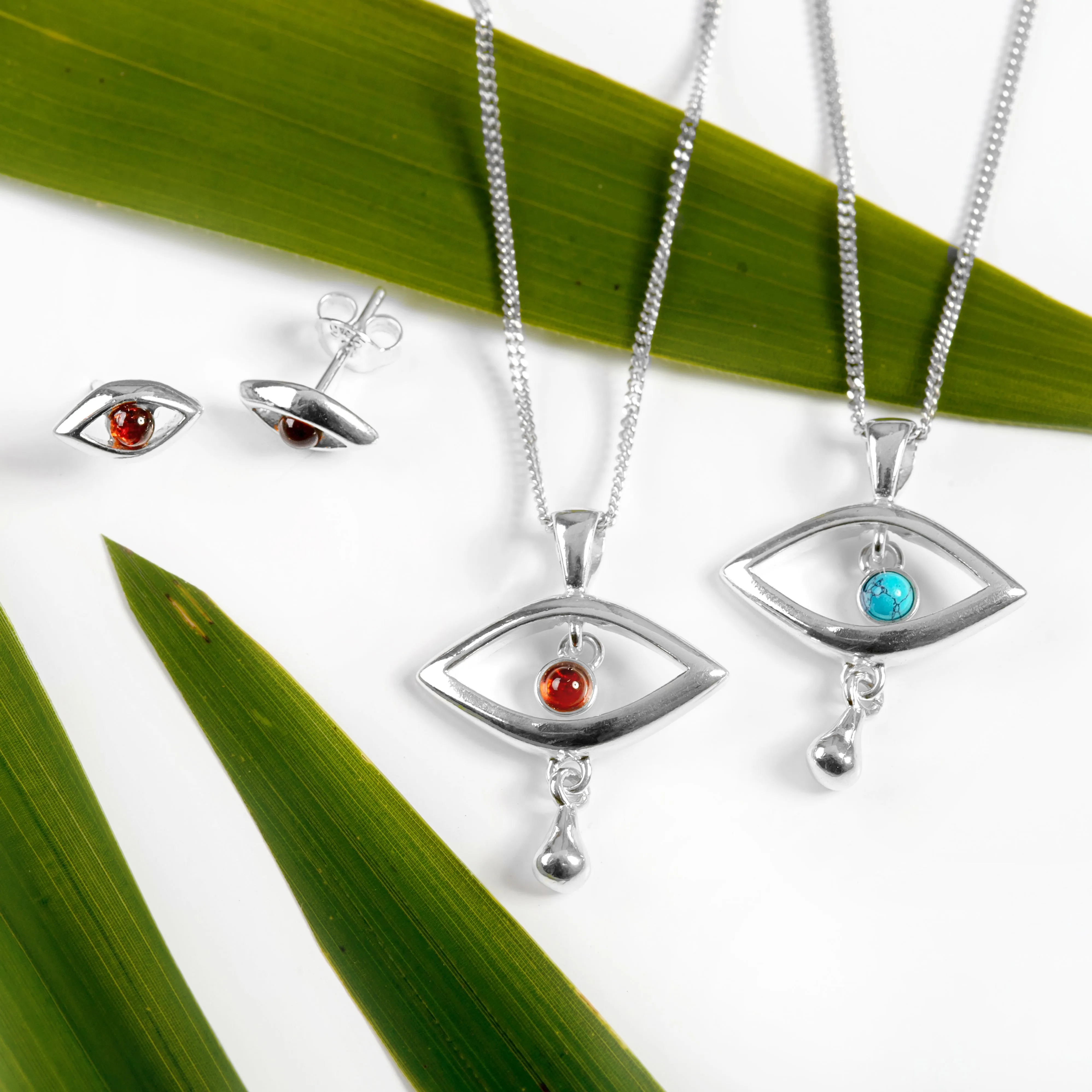 Evil Eye Necklace in Silver and Turquoise sold by Henryka product image thumbnail 5