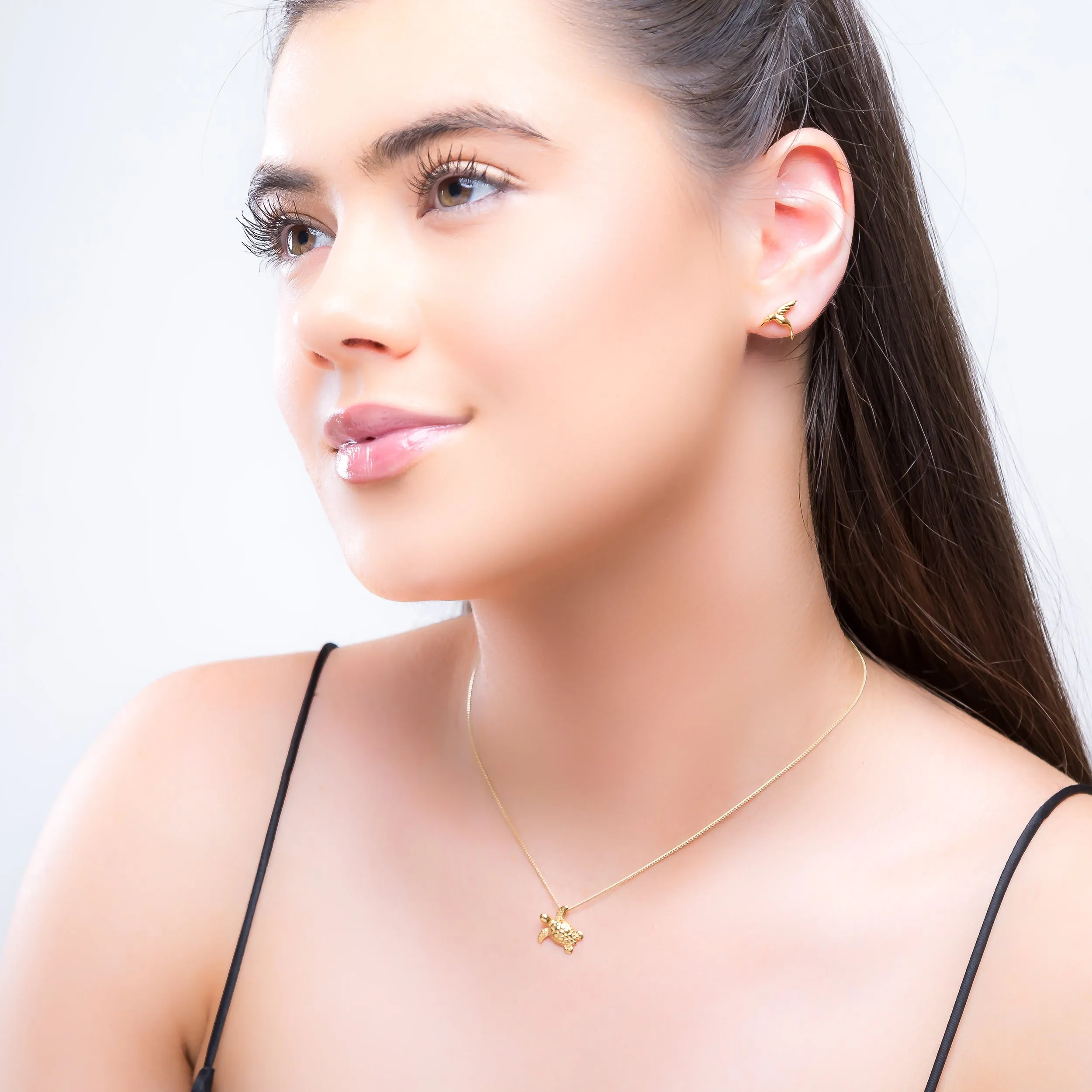 Miniature Sea Turtle Necklace in Silver & 24ct Gold sold by Henryka product image thumbnail 3