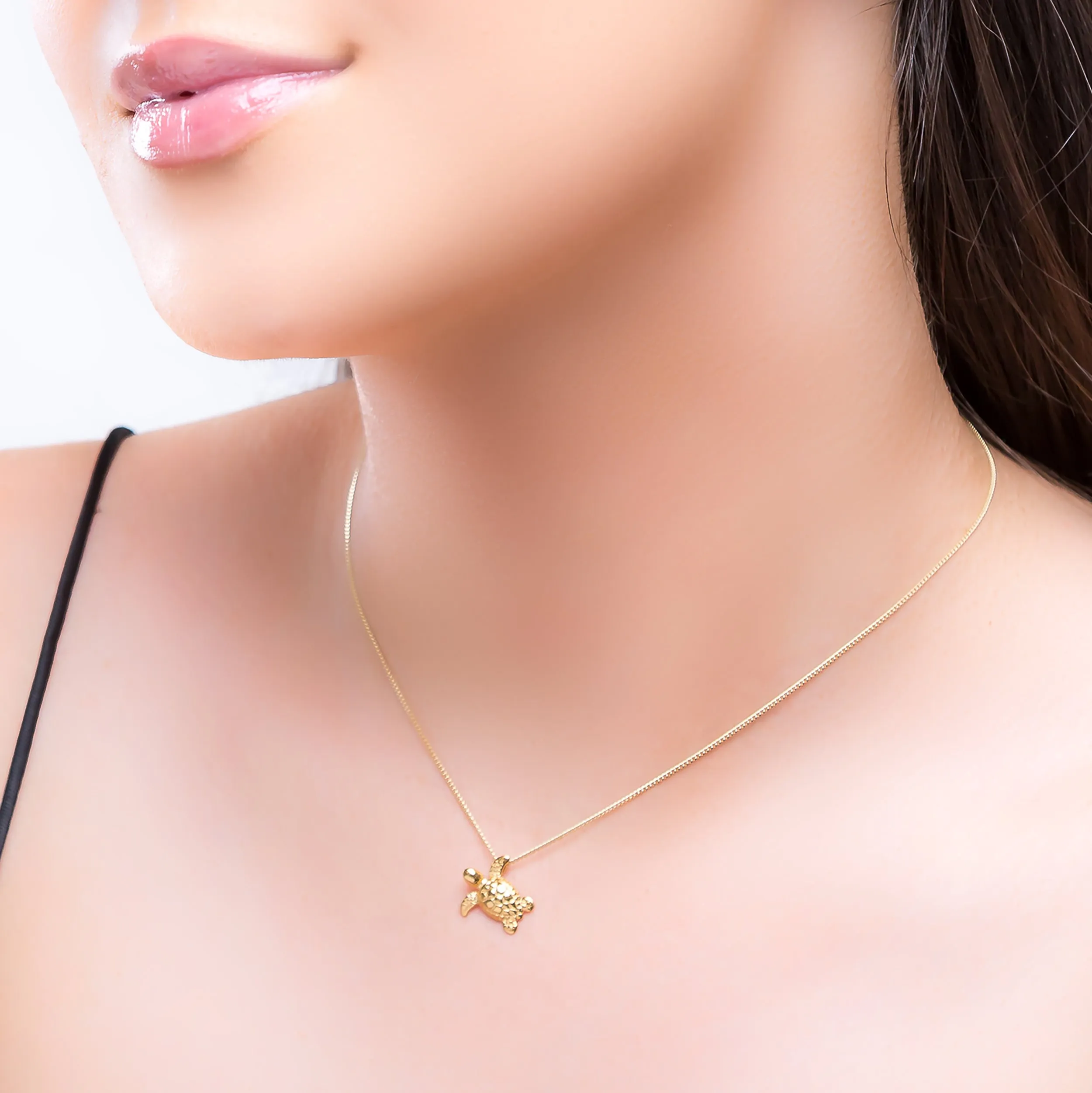 Miniature Sea Turtle Necklace in Silver & 24ct Gold sold by Henryka product image thumbnail 2