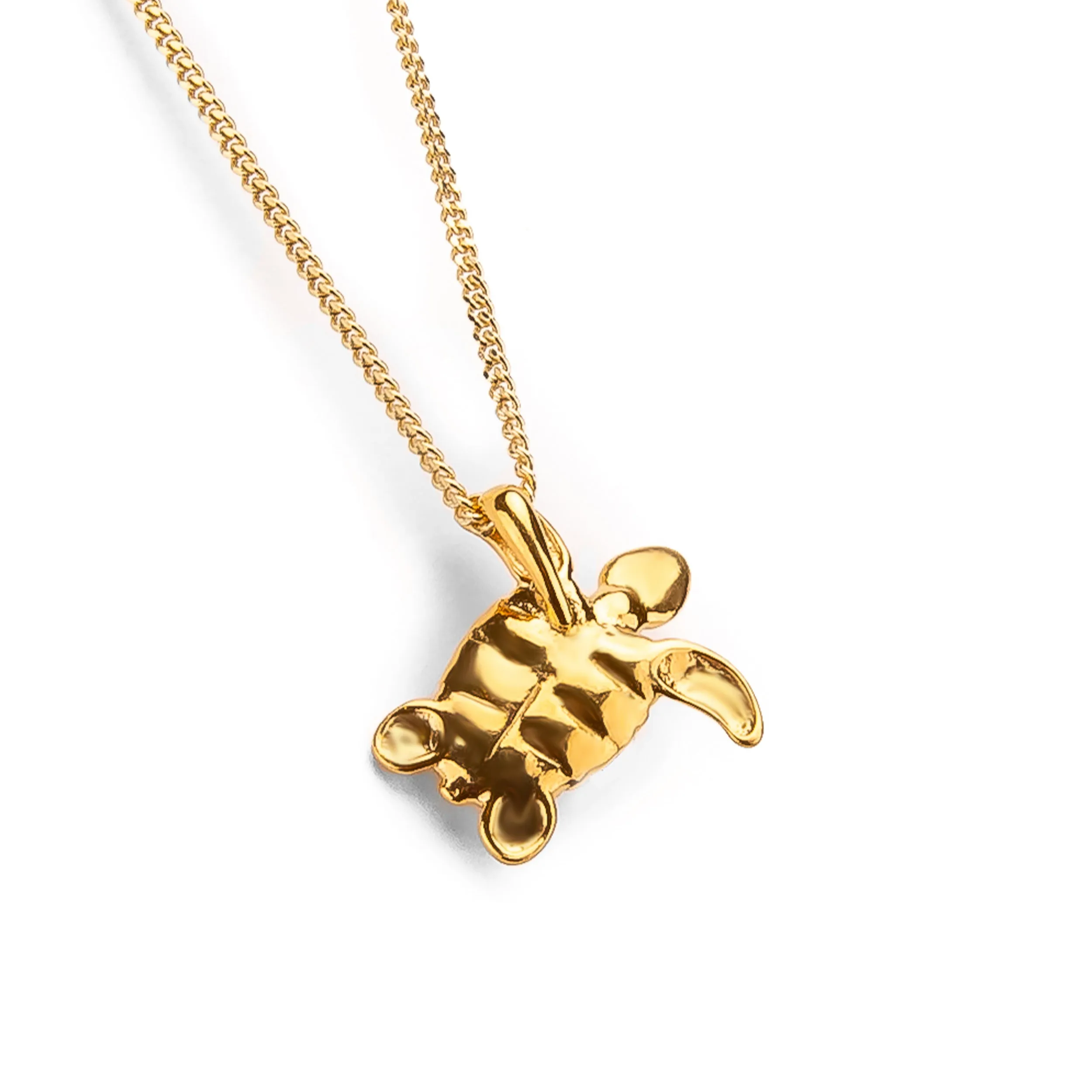 Miniature Sea Turtle Necklace in Silver & 24ct Gold sold by Henryka product image thumbnail 4