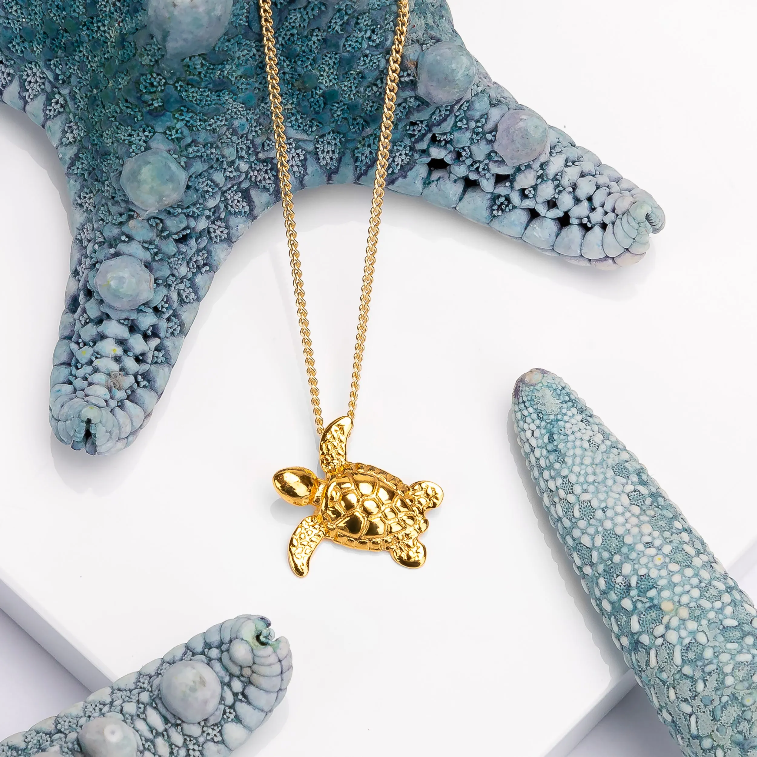 Miniature Sea Turtle Necklace in Silver & 24ct Gold sold by Henryka product image thumbnail 5