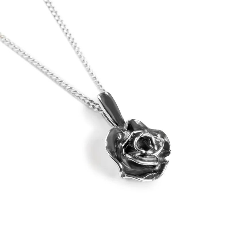 Miniature Rose Necklace in Silver sold by Henryka