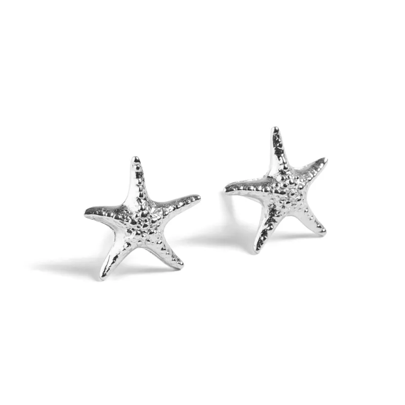Starfish Stud Earrings in Silver sold by Henryka