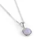 Round Charm Necklace in Silver and Blue Lace Agate sold by Henryka