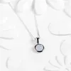 Round Charm Necklace in Silver and Blue Lace Agate sold by Henryka