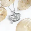 Sleeping Cat Necklace in Silver & Cubic Zirconia sold by Henryka