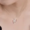 Sleeping Cat Necklace in Silver & Cubic Zirconia sold by Henryka