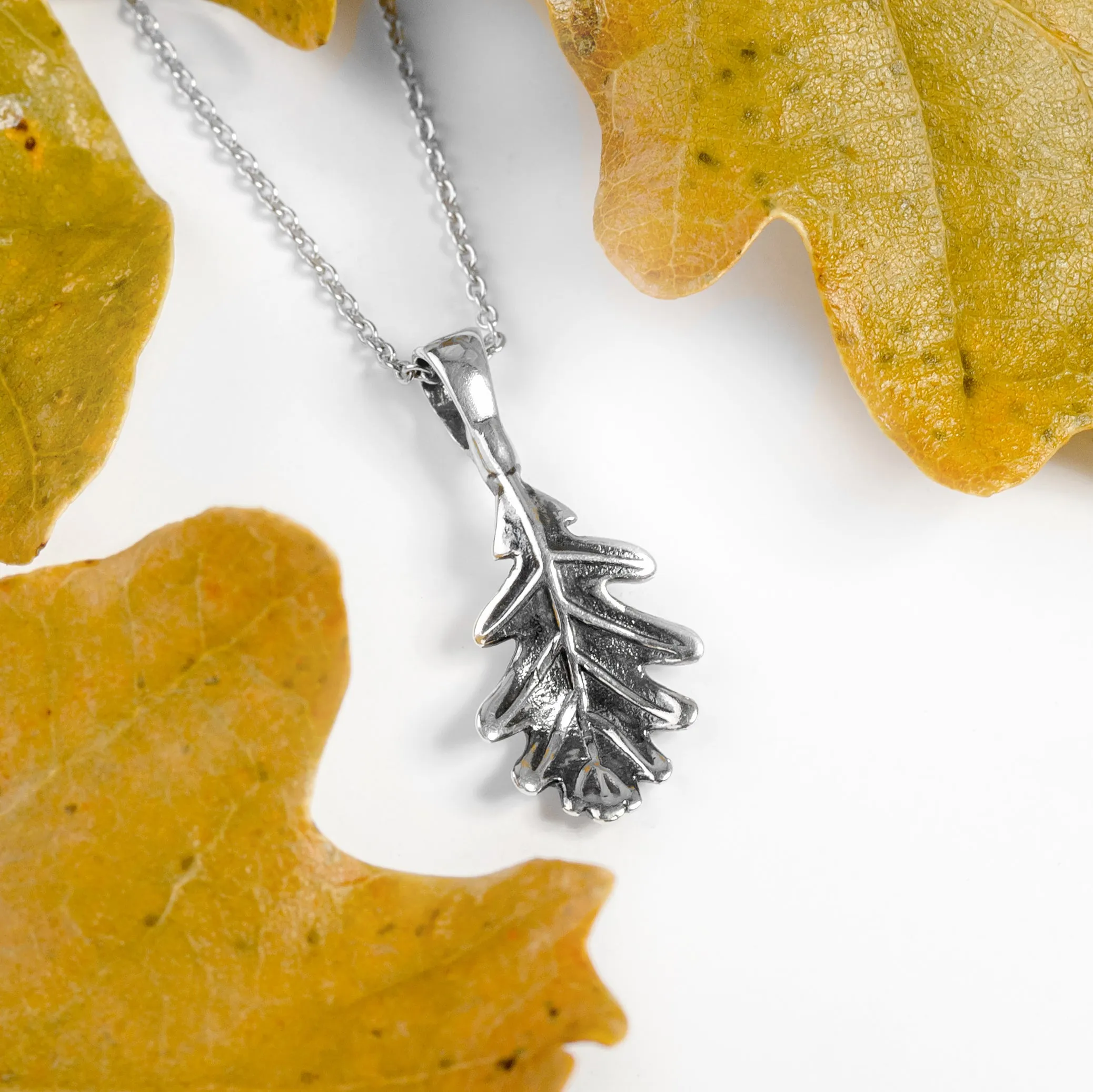Mighty Oak Leaf Necklace in Silver sold by Henryka product image thumbnail 4