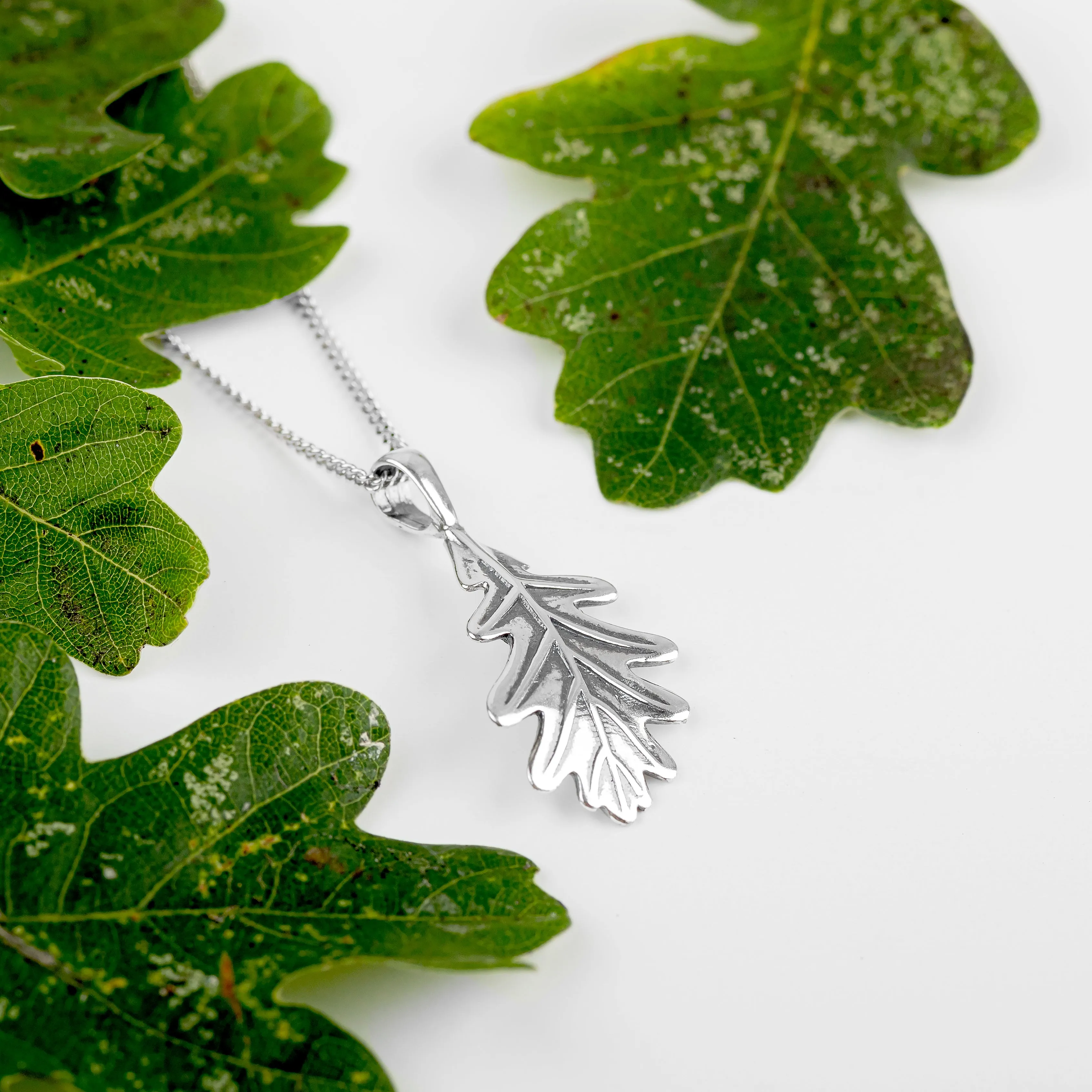 Mighty Oak Leaf Necklace in Silver sold by Henryka product image thumbnail 5
