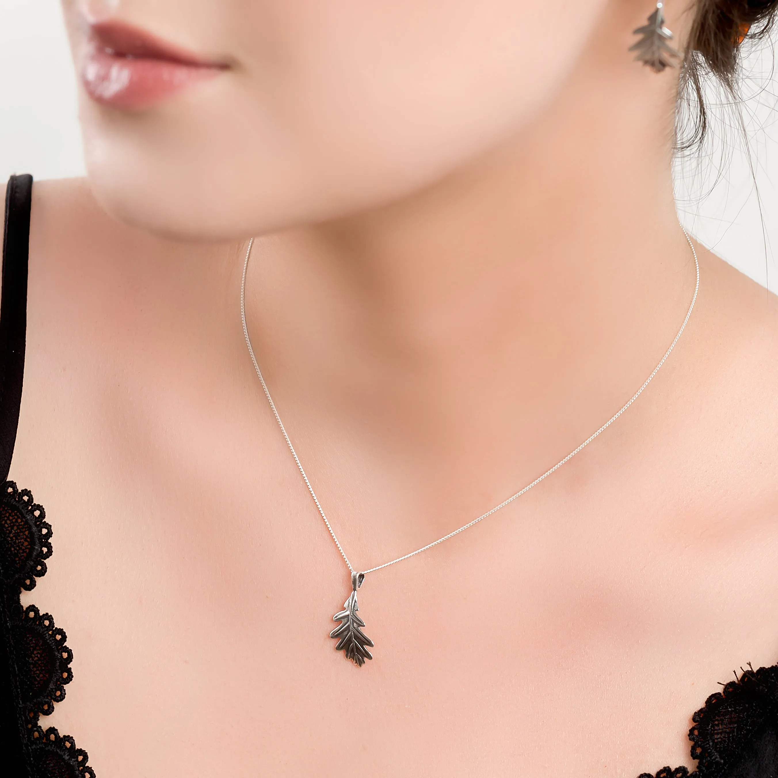 Mighty Oak Leaf Necklace in Silver sold by Henryka product image thumbnail 3