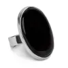Classic Onyx Gemstone Adjustable Statement Ring - Natural Designer Gemstone sold by Henryka