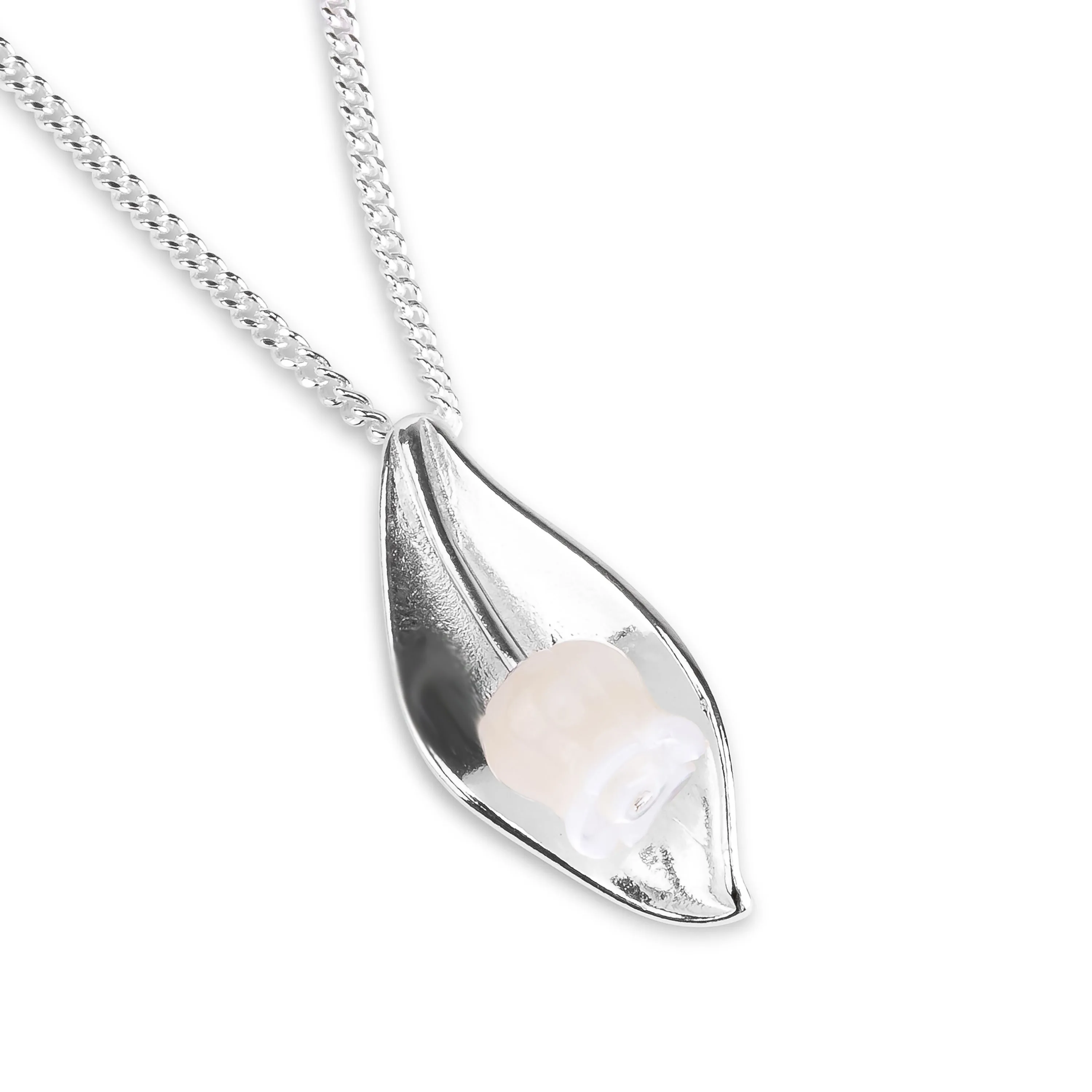 Lily of the Valley Necklace in Silver & Mother of Pearl sold by Henryka