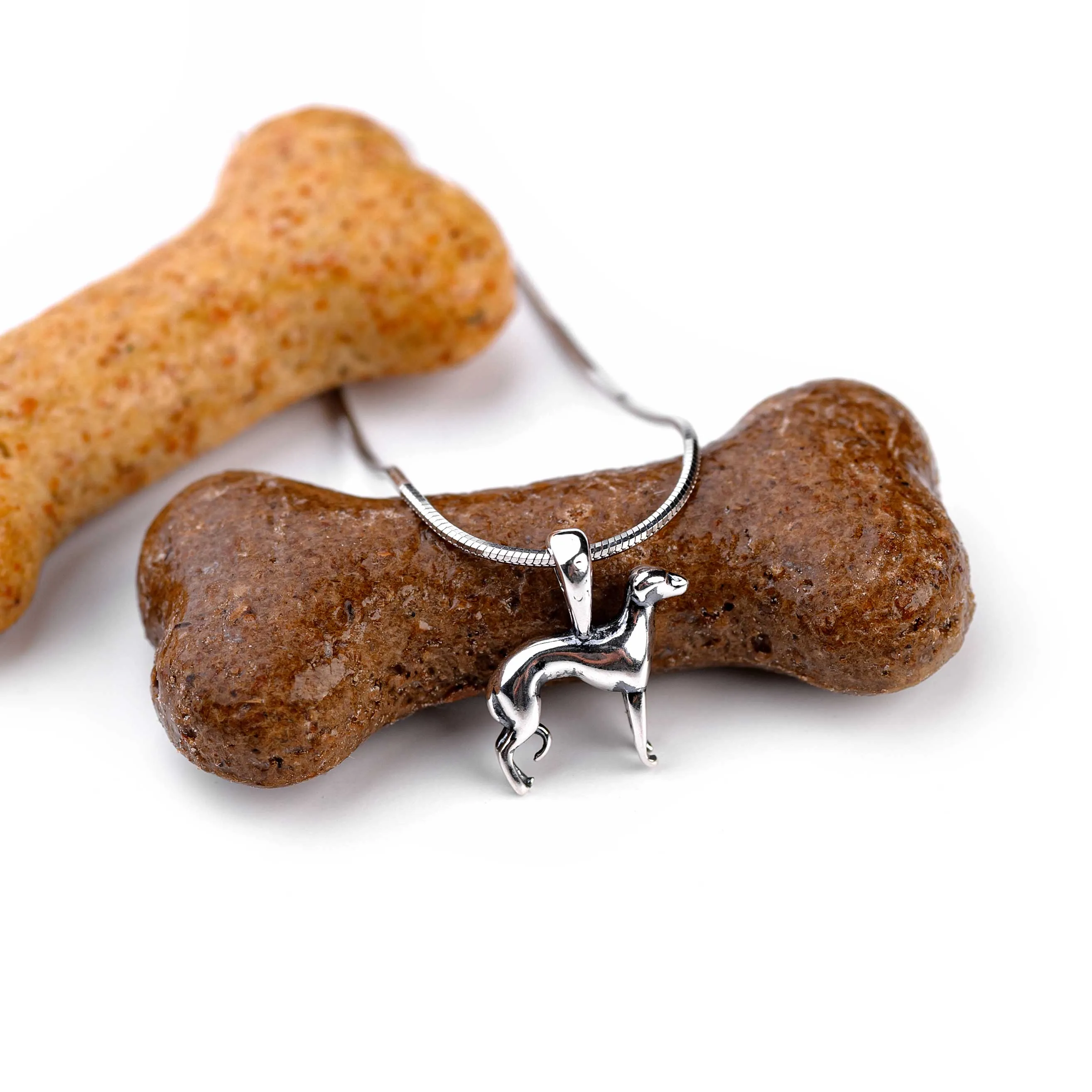 Miniature Greyhound / Whippet Dog Necklace in Silver sold by Henryka product image thumbnail 5