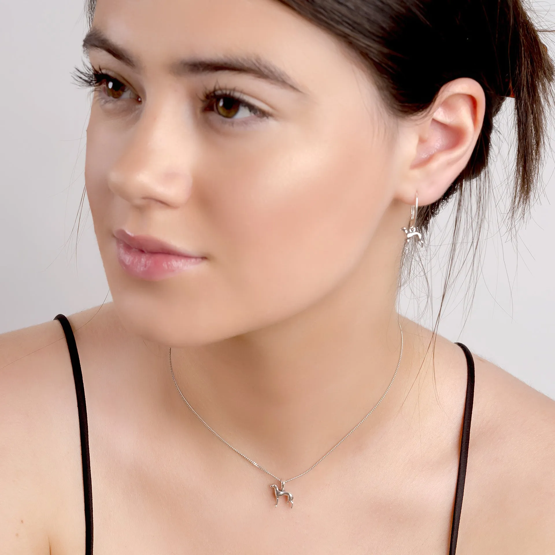 Miniature Greyhound / Whippet Dog Necklace in Silver sold by Henryka product image thumbnail 3