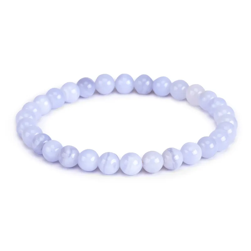 Stretch Bead Bracelet in Blue Lace Agate sold by Henryka