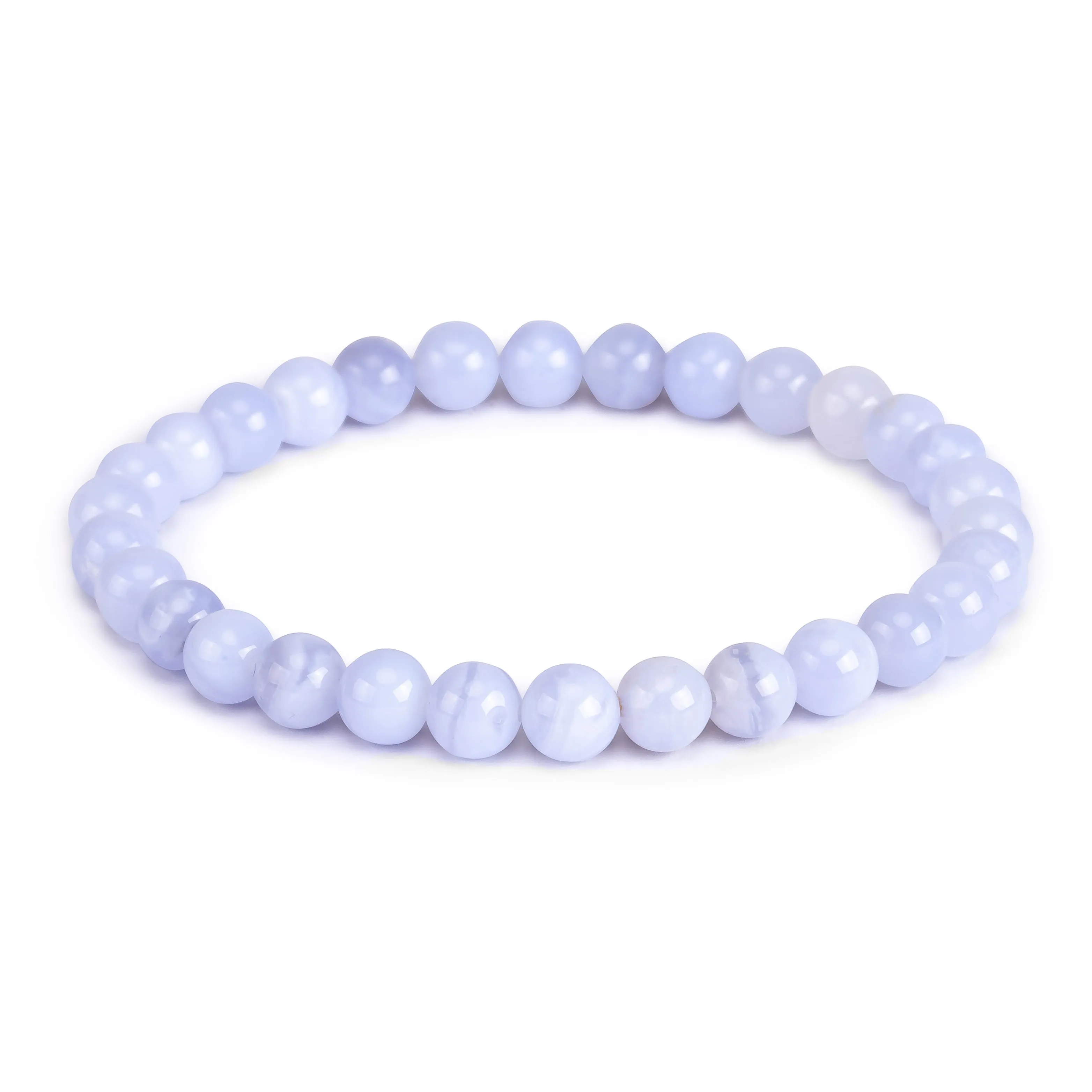 Stretch Bead Bracelet in Blue Lace Agate sold by Henryka