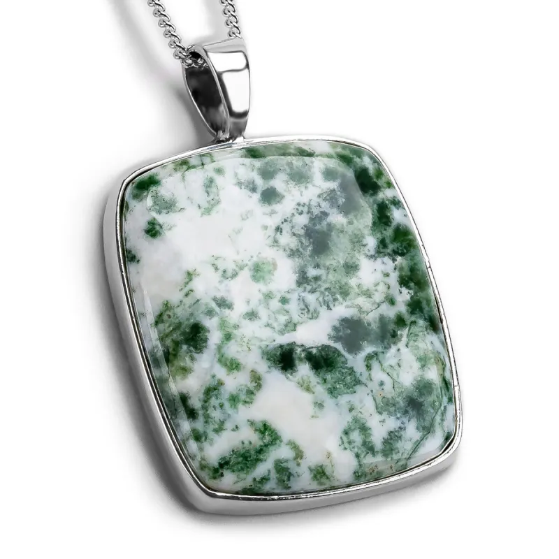 Beautiful Tree Agate Necklace - Natural Designer Gemstone sold by Henryka