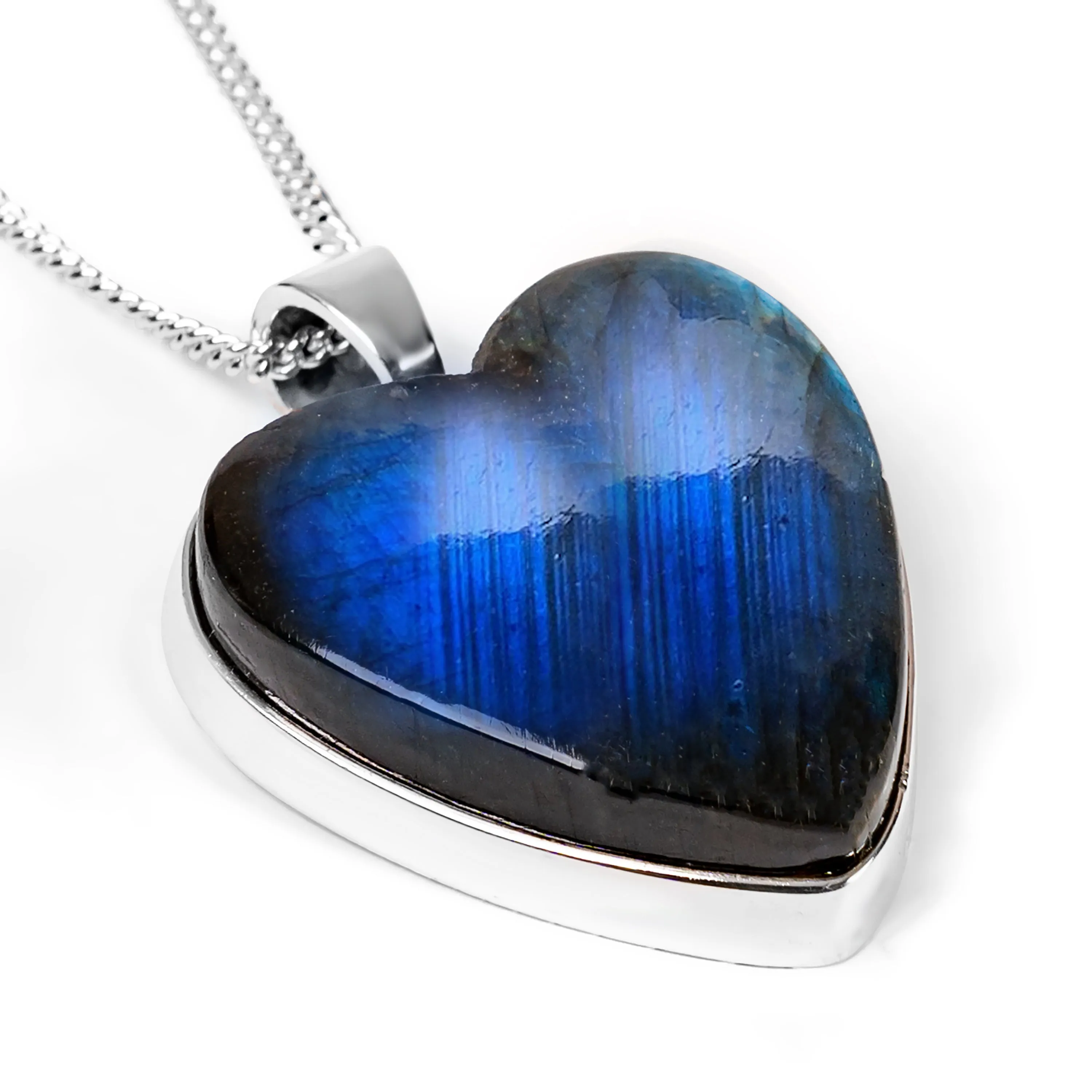 Heart Blue Flash Labradorite Necklace - Natural Designer Gemstone (Copy) sold by Henryka