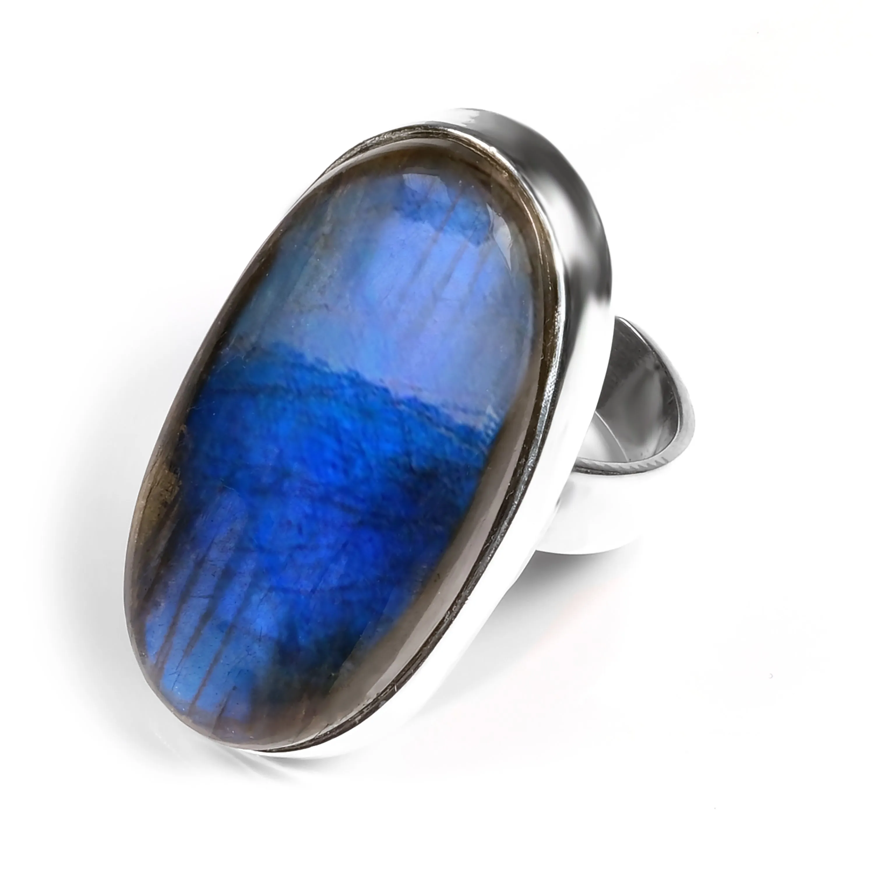 Fab Blue Flash Labradorite Statement Ring - Natural Designer Gemstone sold by Henryka