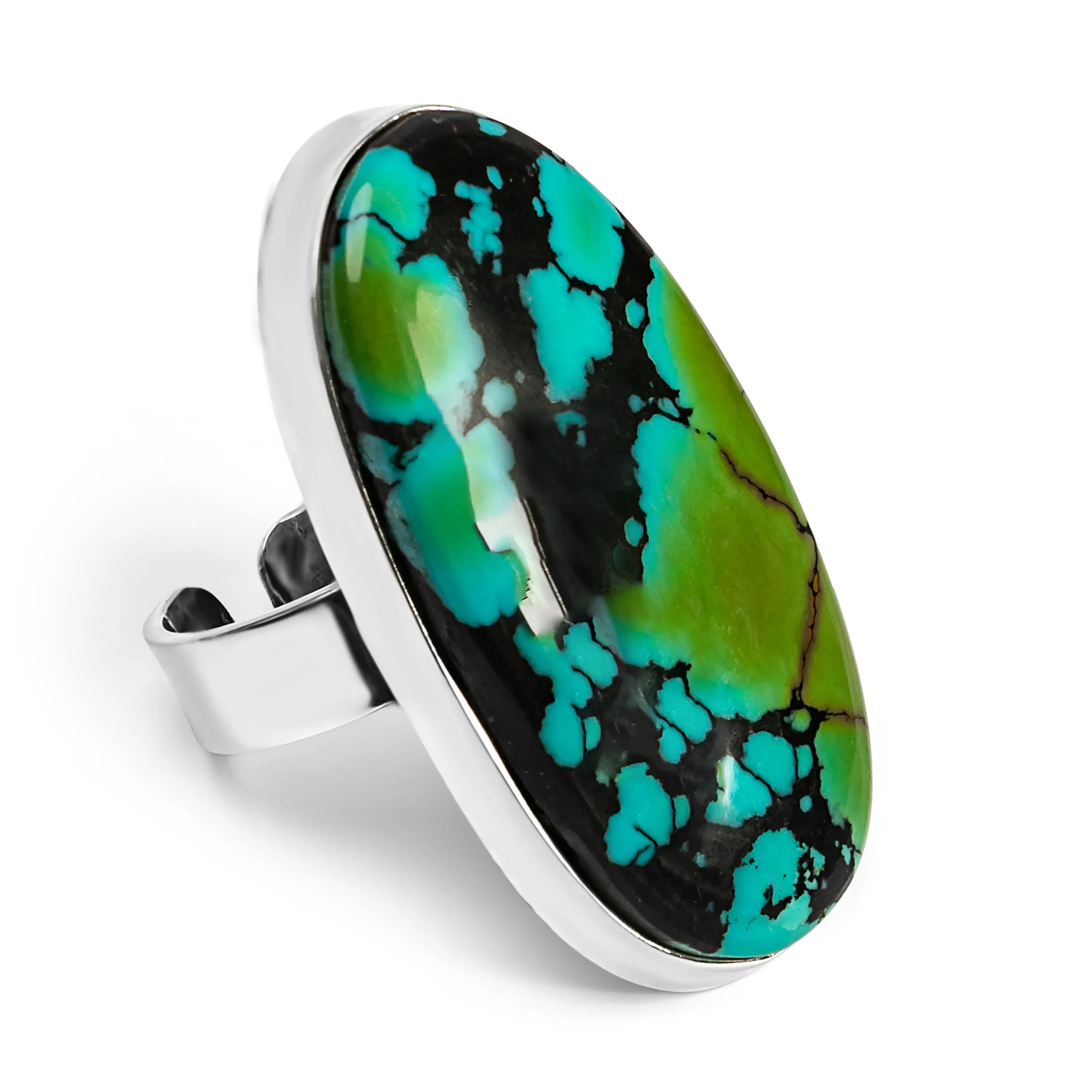 Stunning Tibetan Turquoise Statement Ring - Natural Designer Gemstone sold by Henryka