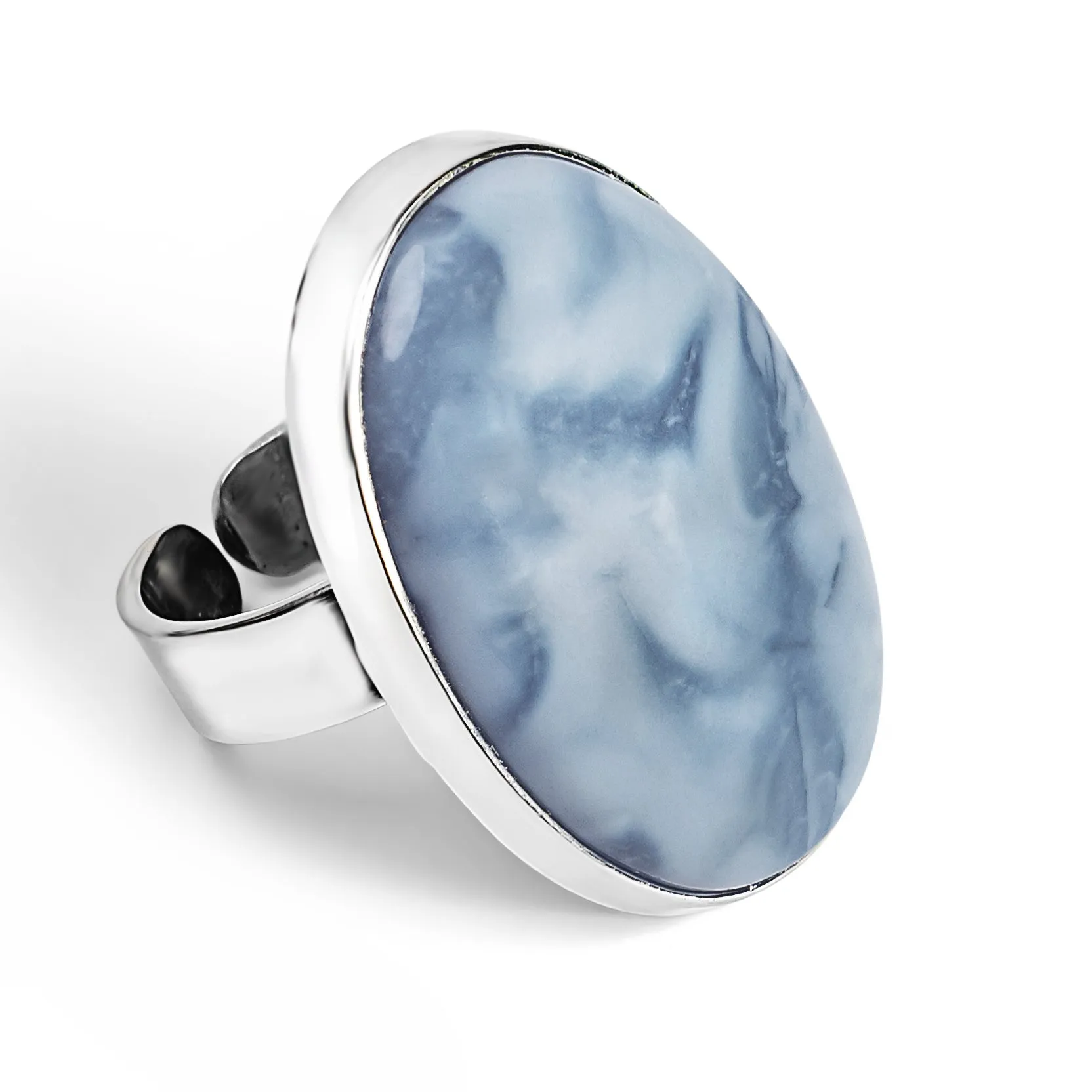 Adorable Owyhee Blue Opal Statement Ring - Natural Designer Gemstone sold by Henryka