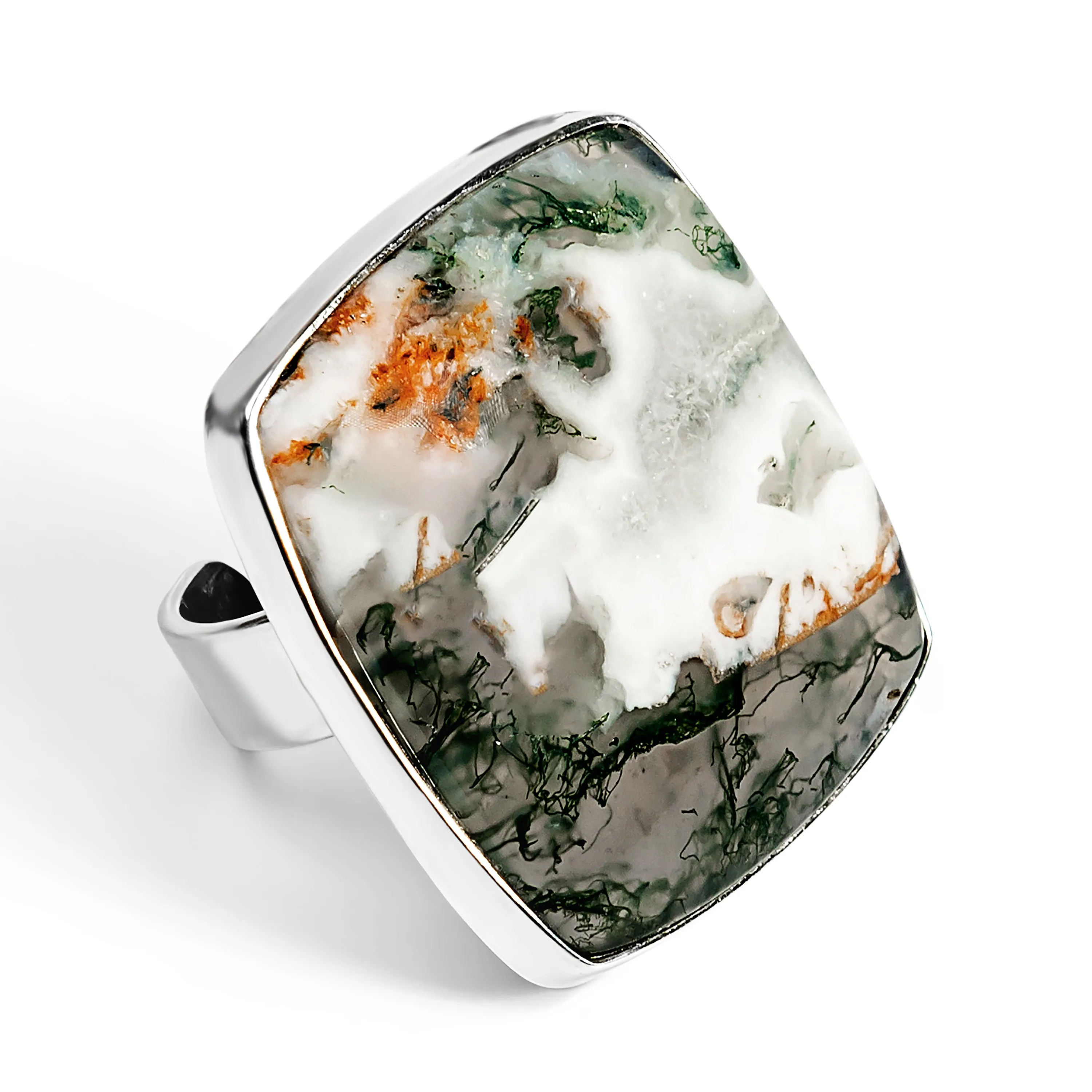 Indonesian Moss Agate Ring - Natural Designer Gemstone sold by Henryka