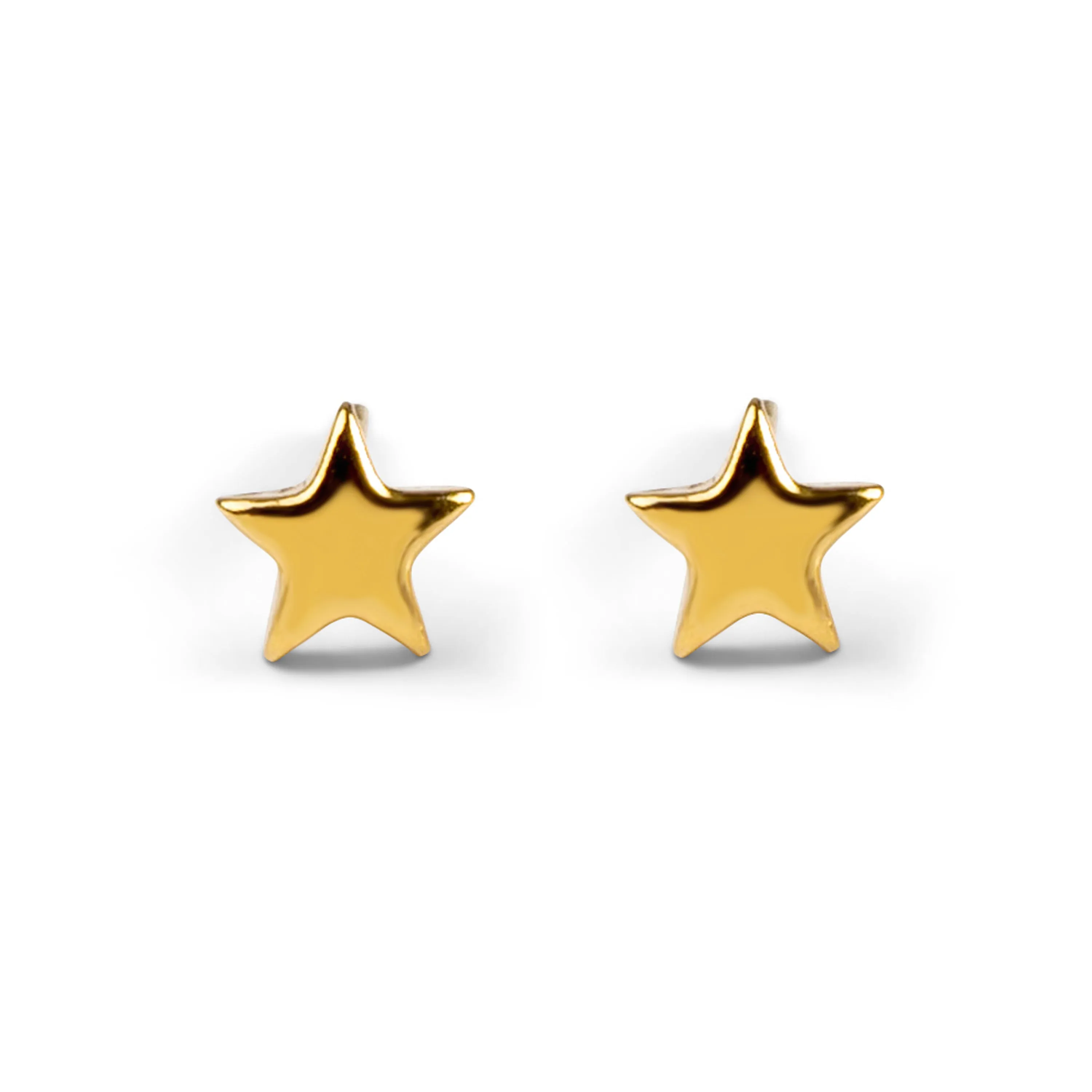Large Silver with 24ct Gold Star Stud Earrings sold by Henryka