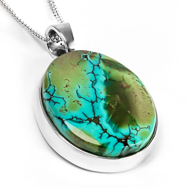 Unique Tibetan Turquoise Necklace - Natural Designer Gemstone sold by Henryka
