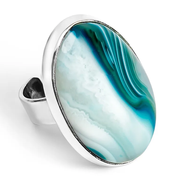 Mesmerising Botswana Agate Ring - Natural Designer Gemstone sold by Henryka