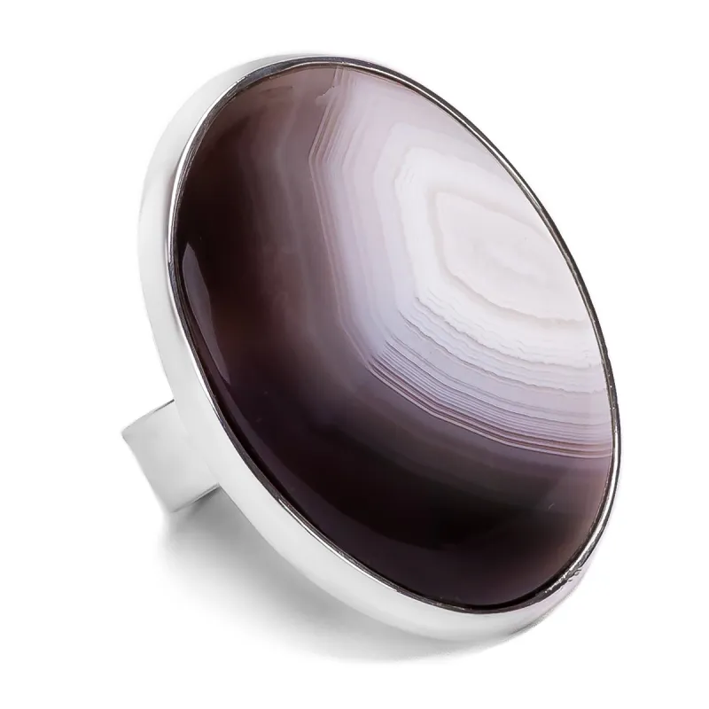 Mesmerizing Botswana Agate Ring - Natural Designer Gemstone sold by Henryka