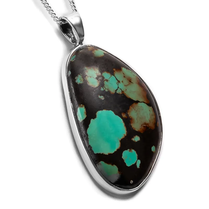 Bold Tibetan Turquoise Necklace - Natural Designer Gemstone sold by Henryka