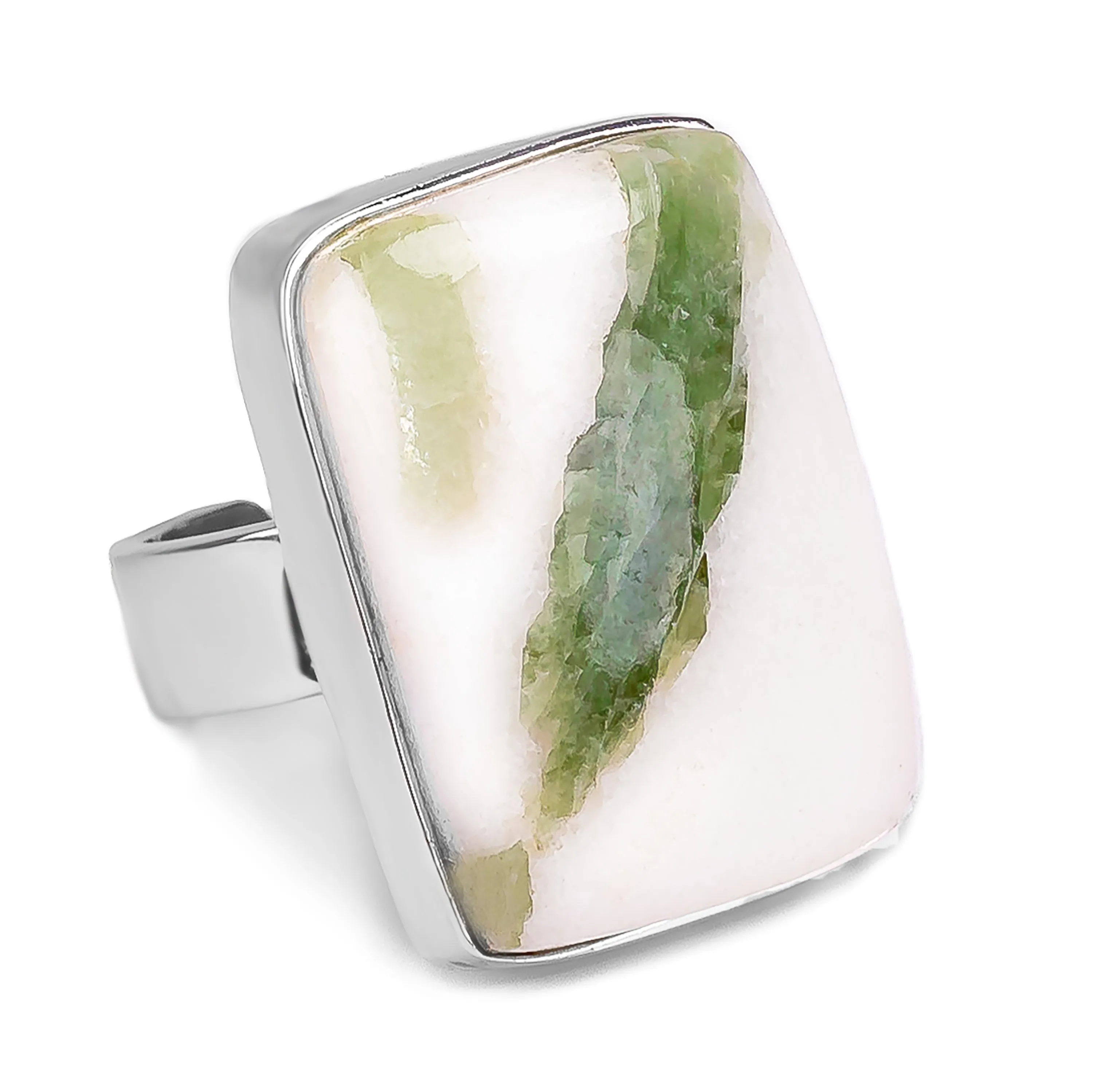 Rare Seraphinite Statement Ring - Natural Designer Gemstone sold by Henryka